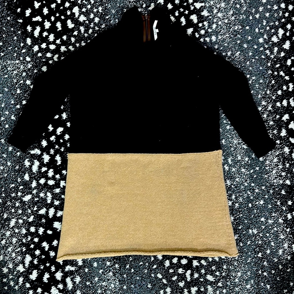 EUC HACHE wool sweater dress color block 42